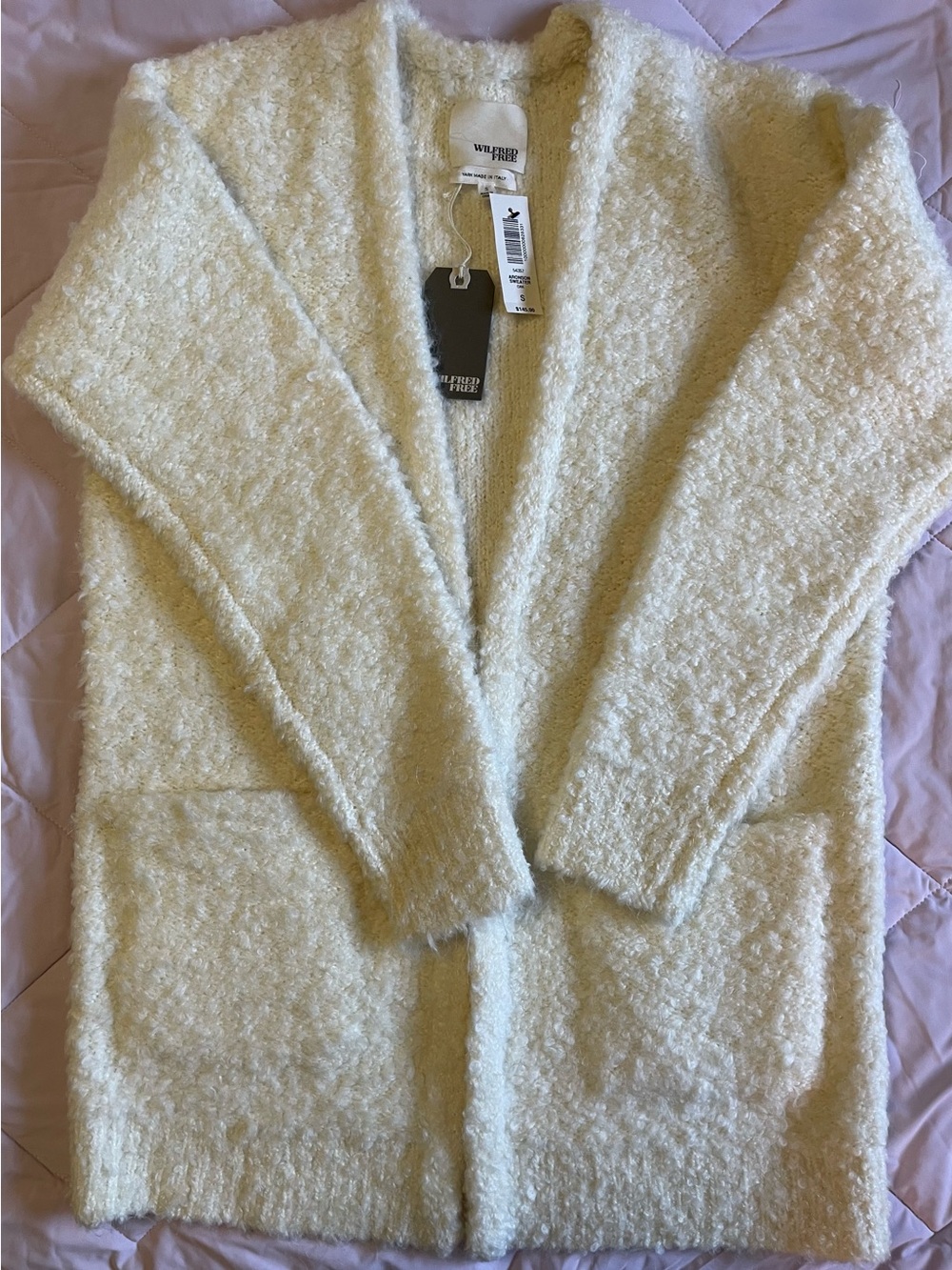 Wilfred Free Aronson Cream Open-Front Women's Cardigan Sweater NWT - Picture 9 of 11